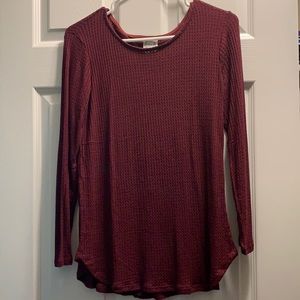 Maroon ribbed long sleeve